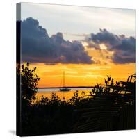 Sunset Landscape with a Yacht - Miami - Florida-Philippe Hugonnard-Stretched Canvas