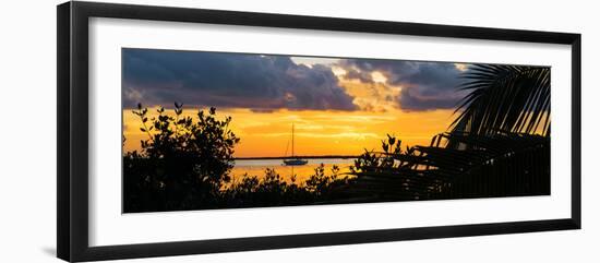 Sunset Landscape with a Yacht - Miami - Florida-Philippe Hugonnard-Framed Premium Photographic Print