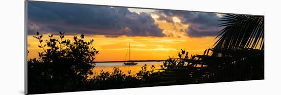 Sunset Landscape with a Yacht - Miami - Florida-Philippe Hugonnard-Mounted Photographic Print