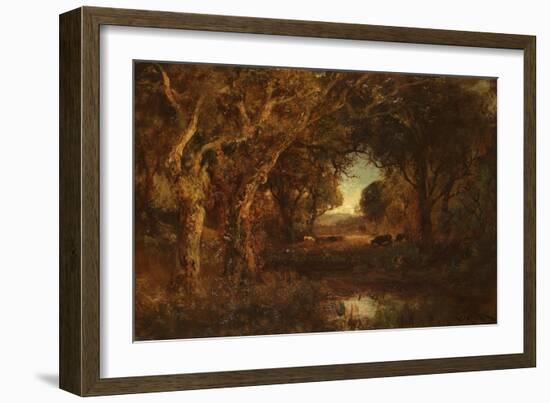 Sunset Landscape with Trees-William Keith-Framed Giclee Print