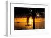 Sunset Landscape with Yacht and Floating Platform - Miami - Florida-Philippe Hugonnard-Framed Photographic Print