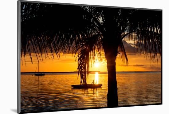 Sunset Landscape with Yacht and Floating Platform - Miami - Florida-Philippe Hugonnard-Mounted Photographic Print