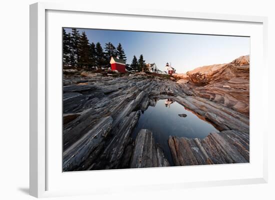 Sunset Light at Pemaquid Point, Maine-George Oze-Framed Photographic Print