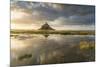 Sunset light, Mont-Saint-Michel, UNESCO World Heritage Site, Normandy, France, Europe-Francesco Vaninetti-Mounted Photographic Print