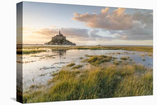 Sunset light, Mont-Saint-Michel, UNESCO World Heritage Site, Normandy, France, Europe-Francesco Vaninetti-Stretched Canvas