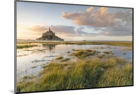 Sunset light, Mont-Saint-Michel, UNESCO World Heritage Site, Normandy, France, Europe-Francesco Vaninetti-Mounted Photographic Print