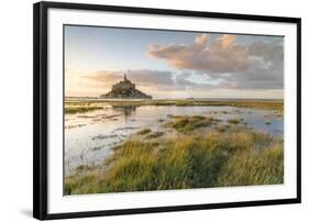 Sunset light, Mont-Saint-Michel, UNESCO World Heritage Site, Normandy, France, Europe-Francesco Vaninetti-Framed Photographic Print