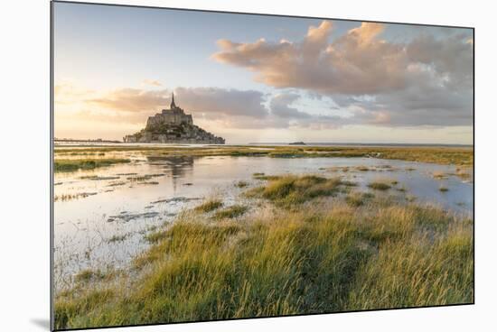 Sunset light, Mont-Saint-Michel, UNESCO World Heritage Site, Normandy, France, Europe-Francesco Vaninetti-Mounted Photographic Print