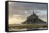 Sunset light, Mont-Saint-Michel, UNESCO World Heritage Site, Normandy, France, Europe-Francesco Vaninetti-Framed Stretched Canvas