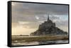 Sunset light, Mont-Saint-Michel, UNESCO World Heritage Site, Normandy, France, Europe-Francesco Vaninetti-Framed Stretched Canvas