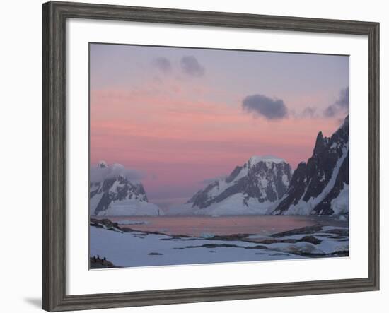 Sunset Light on Lemaire Channel, Antarctic Peninsula-Hugh Rose-Framed Photographic Print