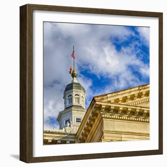 Sunset Light on the State Capitol Building, Annapolis, Maryland, USA-Christopher Reed-Framed Photographic Print