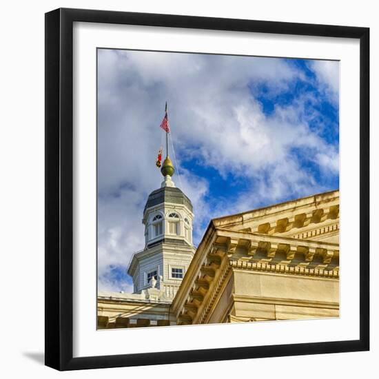 Sunset Light on the State Capitol Building, Annapolis, Maryland, USA-Christopher Reed-Framed Photographic Print