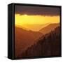 Sunset Light Reflected by Clouds Fills Valley with Warm Light-Ann Collins-Framed Stretched Canvas