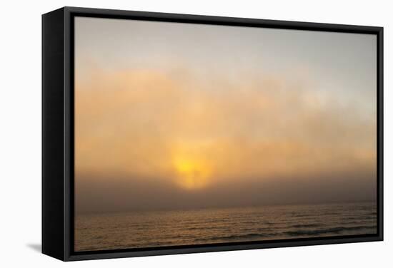 Sunset Light Shining Through Fog Bank of the Florida Coast-James White-Framed Stretched Canvas