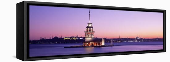 Sunset Lighthouse Istanbul Turkey-null-Framed Stretched Canvas