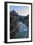 Sunset Lights the Watchman, Virgin River Overlook in Winter, Zion National Park, Utah, Usa-Eleanor Scriven-Framed Photographic Print