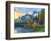 Sunset Log Cabin-Dominic Davison-Framed Art Print