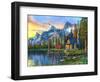 Sunset Log Cabin-Dominic Davison-Framed Art Print