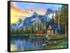 Sunset Log Cabin-Dominic Davison-Framed Stretched Canvas