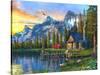 Sunset Log Cabin-Dominic Davison-Stretched Canvas