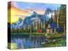 Sunset Log Cabin-Dominic Davison-Stretched Canvas