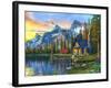 Sunset Log Cabin-Dominic Davison-Framed Art Print