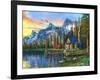 Sunset Log Cabin-Dominic Davison-Framed Art Print