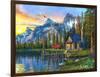 Sunset Log Cabin-Dominic Davison-Framed Art Print