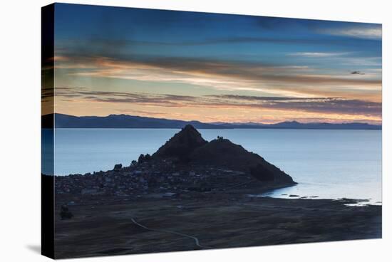 Sunset Looking Towards Copacabana on Lake Titicaca-Alex Saberi-Stretched Canvas