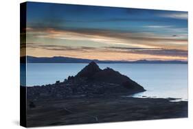 Sunset Looking Towards Copacabana on Lake Titicaca-Alex Saberi-Stretched Canvas