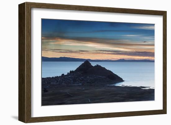 Sunset Looking Towards Copacabana on Lake Titicaca-Alex Saberi-Framed Photographic Print