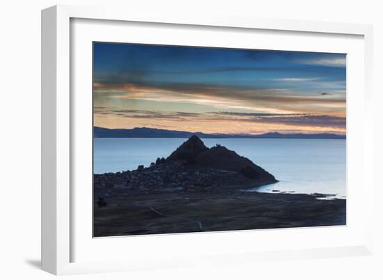 Sunset Looking Towards Copacabana on Lake Titicaca-Alex Saberi-Framed Photographic Print