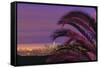 Sunset, Los Angeles skyline viewed from Hollywood Hills, Southern California, USA-Stuart Westmorland-Framed Stretched Canvas
