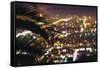 Sunset, Los Angeles skyline viewed from Hollywood Hills, Southern California, USA-Stuart Westmorland-Framed Stretched Canvas