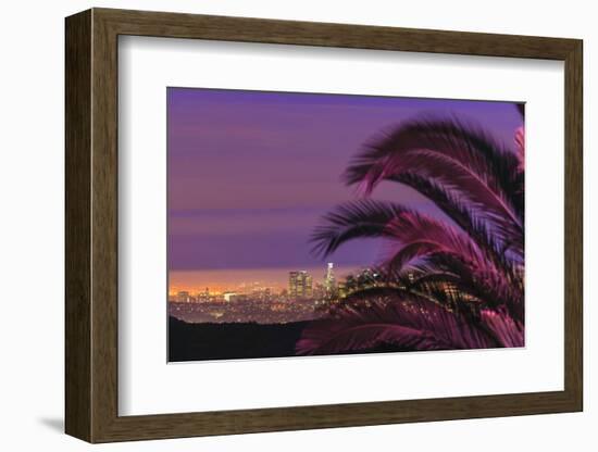 Sunset, Los Angeles skyline viewed from Hollywood Hills, Southern California, USA-Stuart Westmorland-Framed Photographic Print