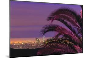 Sunset, Los Angeles skyline viewed from Hollywood Hills, Southern California, USA-Stuart Westmorland-Mounted Photographic Print