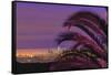 Sunset, Los Angeles skyline viewed from Hollywood Hills, Southern California, USA-Stuart Westmorland-Framed Stretched Canvas