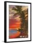 Sunset, Maui, Hawaii-null-Framed Art Print