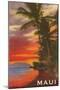 Sunset, Maui, Hawaii-null-Mounted Art Print