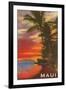 Sunset, Maui, Hawaii-null-Framed Art Print