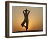 Sunset Meditation in the Desert, Abu Dhabi, United Arab Emirates, Middle East-null-Framed Photographic Print