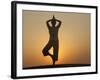 Sunset Meditation in the Desert, Abu Dhabi, United Arab Emirates, Middle East-null-Framed Photographic Print