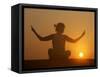 Sunset Meditation in the Desert, Abu Dhabi, United Arab Emirates, Middle East-null-Framed Stretched Canvas
