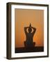 Sunset Meditation in the Desert, Abu Dhabi, United Arab Emirates, Middle East-null-Framed Photographic Print