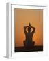 Sunset Meditation in the Desert, Abu Dhabi, United Arab Emirates, Middle East-null-Framed Photographic Print