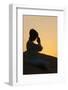 Sunset meditation in the desert, Abu Dhabi, United Arab Emirates-Godong-Framed Photographic Print