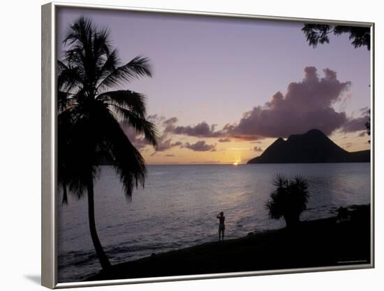 Sunset, Morne Larcher, Baie De La Chery (Chery Bay), Martinique-Guy Thouvenin-Framed Photographic Print