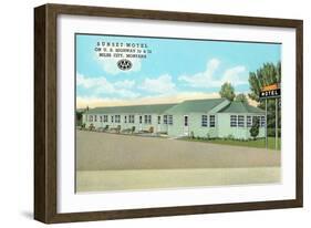 Sunset Motel, Miles City, Montana-null-Framed Art Print