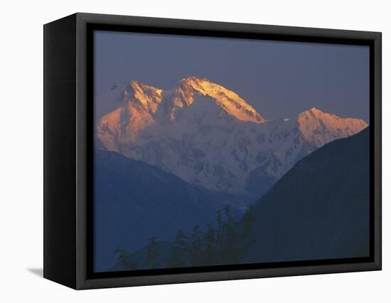 Sunset, Nanga Parbat Mountain, Karakoram (Karakorum) Mountains, Pakistan-S Friberg-Framed Stretched Canvas